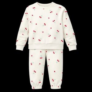 NEW Wonder Nation 2Pc Toddler Set Size 4T Cherry Print Sweatshirt Jogger Outfit